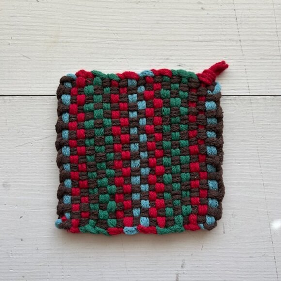 Handwoven Cotton Potholder - Picture 1 of 2